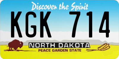 ND license plate KGK714