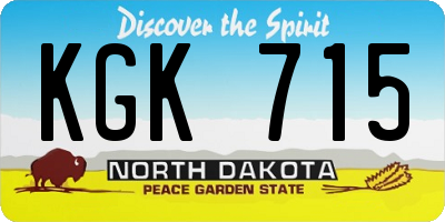 ND license plate KGK715