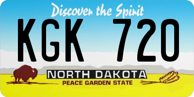 ND license plate KGK720