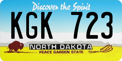 ND license plate KGK723