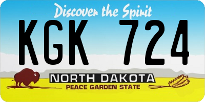 ND license plate KGK724