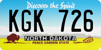 ND license plate KGK726