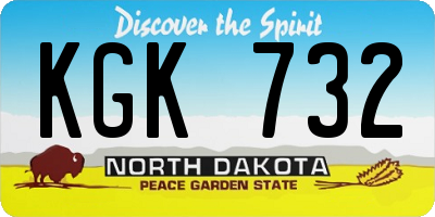 ND license plate KGK732