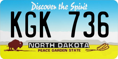 ND license plate KGK736