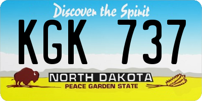 ND license plate KGK737