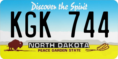 ND license plate KGK744