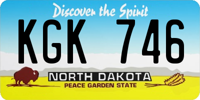 ND license plate KGK746