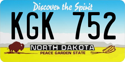 ND license plate KGK752
