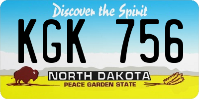 ND license plate KGK756
