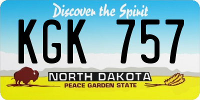 ND license plate KGK757