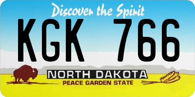 ND license plate KGK766
