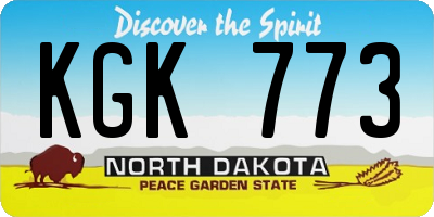 ND license plate KGK773