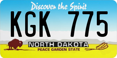 ND license plate KGK775