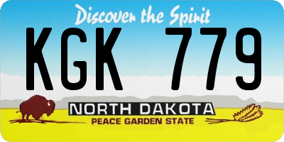 ND license plate KGK779