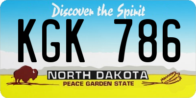 ND license plate KGK786