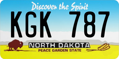 ND license plate KGK787