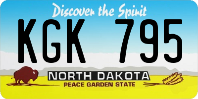 ND license plate KGK795