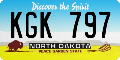 ND license plate KGK797