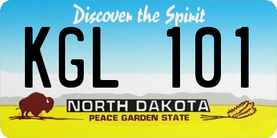 ND license plate KGL101