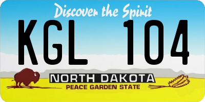 ND license plate KGL104