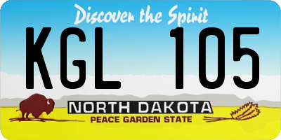 ND license plate KGL105