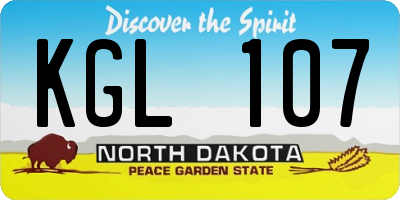 ND license plate KGL107
