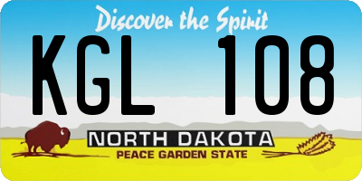 ND license plate KGL108