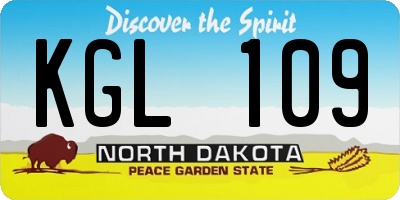 ND license plate KGL109