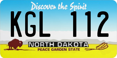 ND license plate KGL112