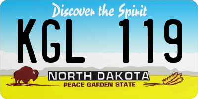 ND license plate KGL119