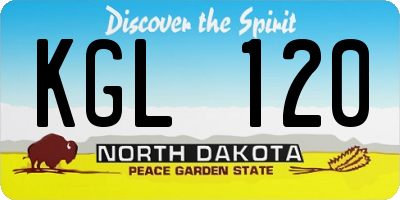 ND license plate KGL120
