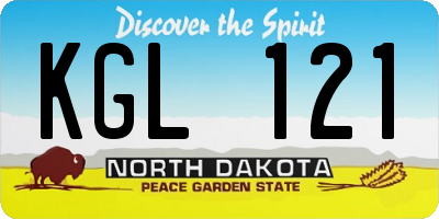 ND license plate KGL121