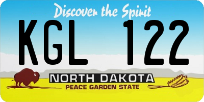 ND license plate KGL122