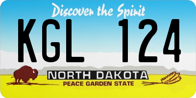 ND license plate KGL124