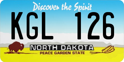 ND license plate KGL126