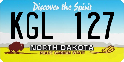 ND license plate KGL127