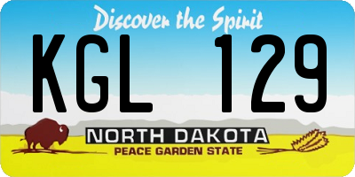 ND license plate KGL129