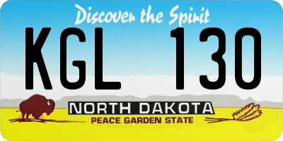 ND license plate KGL130