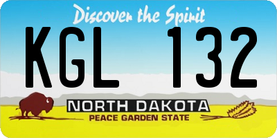 ND license plate KGL132