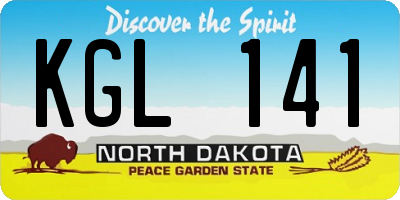 ND license plate KGL141