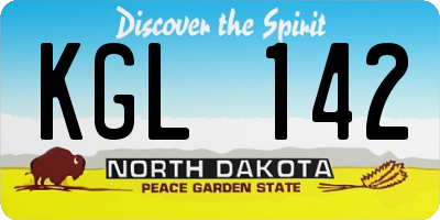 ND license plate KGL142