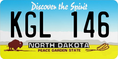 ND license plate KGL146