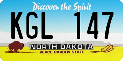 ND license plate KGL147
