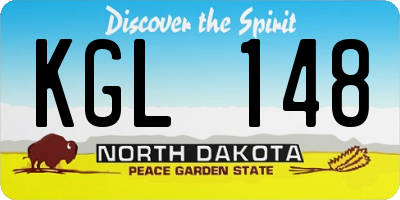 ND license plate KGL148