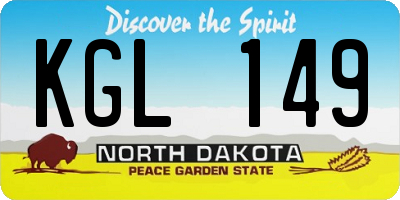 ND license plate KGL149