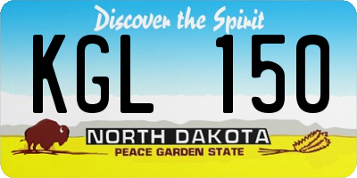 ND license plate KGL150