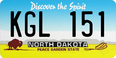 ND license plate KGL151