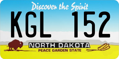 ND license plate KGL152
