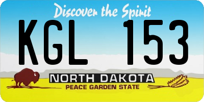 ND license plate KGL153