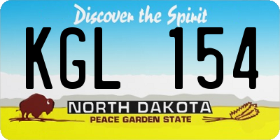 ND license plate KGL154